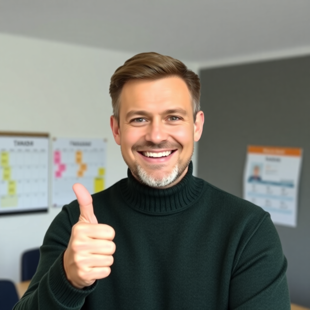 Ģirts Bērziņš showing a thumbs up