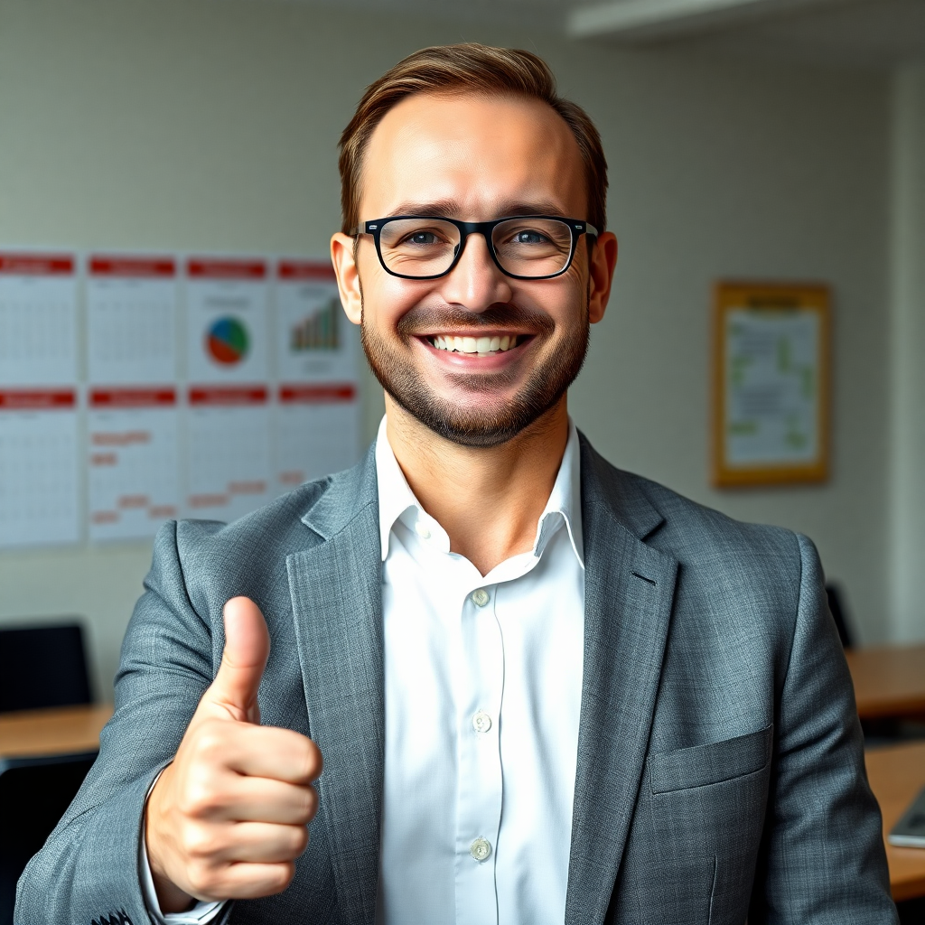 Kaspars Eglītis showing a thumbs up
